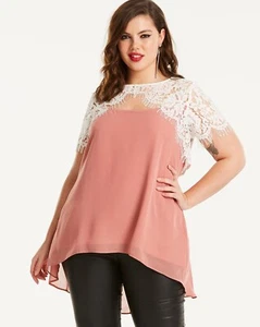 Simply Be Joanna Hope Lace Trim Tunic Rosewood Size 12 UK BNWT - Picture 1 of 3