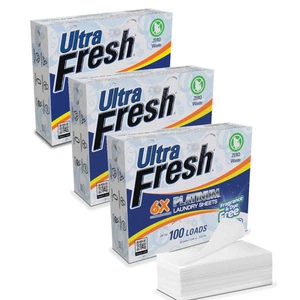 Ultra Fresh Platinum 6X Laundry Detergent Sheets, Fragrance & Dye Free, 3 Pack - Picture 1 of 7