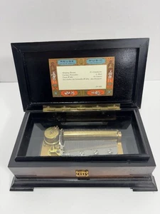 Vintage Swiss Reuge Saint-Croix CH 4/50 Wooden Music Box 4 Music Floral Top rare - Picture 1 of 11