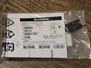 NUEVO Cable Monitor Lenovo DisplayPort a VGA Original 57Y4393 - Imagen 1 de 3