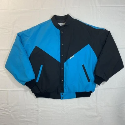 Chaqueta De Colección Mo Betta Para Hombres 2XL Azul Negro Lona Western Botón a Presión Años 90 EE. UU. Foto 1 de 4