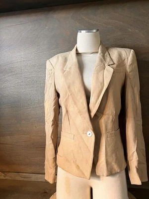 Chaqueta DE COLECCIÓN The Villager Beige Talla 8 PETITES Hecha en EE. UU. MANGA LARGA FORRADA Foto 1 de 4