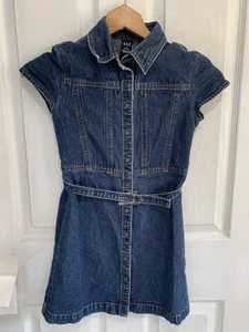Vintage Girls Gap Denim Dress Small 5/6 Snap Front Blue play casual school  - Picture 1 of 5