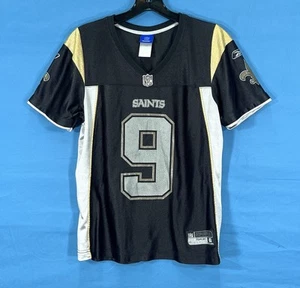 NFL REEBOK RBK New Orleans SAINTS Drew Brees 9 BLACK/GOLD Women's JERSEY TOP S - Picture 1 of 6