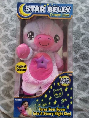 全新 Star Belly Dream Lites 魔法独角兽 Huggable 夜灯 6 色灯 — 第 1/4 张图片