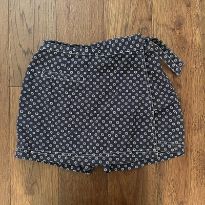 LL Bean Niñas Talla S Margarita Floral Skort Azul Marino 100% Algodón Elástico Corbata Cintura Preppy Foto 1 de 4