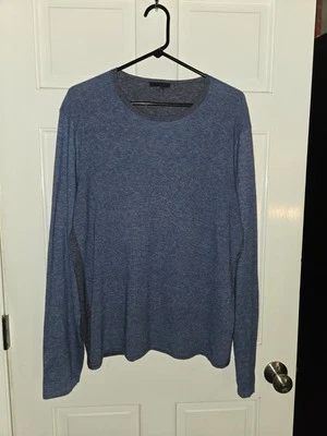 Свитер пуловер ZACHARY PRELL синий серый вересковый вафельный плетеный спереди. Мужские L - Изображение 1 из 4