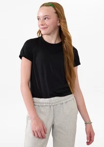Athleta Girl Power up sports length tee- medium 8/10- black- nwt - Picture 1 of 4