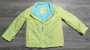 Cat & Jack Girls 4T Neon Yellow Zip-Up Jacket w/Pockets Preowned - Picture 1 of 3