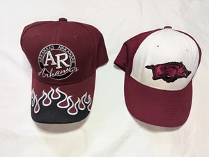 NCAA Arkansas Razorback Adjustable Trucker Hats Pair Of 2 One Size Fits All - Picture 1 of 19
