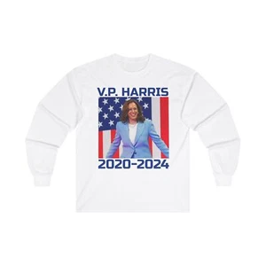 VP Kamala Harris Tshirt Collectible Long Sleeve Top Womens History Girl Power - Picture 1 of 7