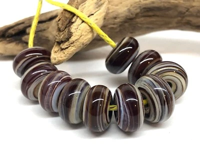 Cuentas de vidrio de murano hechas a mano únicas marca Tamara Yarilo 10 piezas Foto 1 de 4