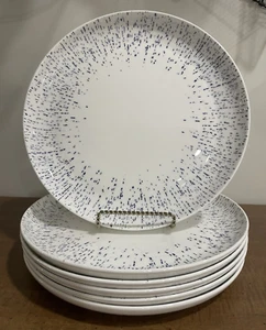 Mikasa Capri Bone China White and Blue Dinner Plates Set of 6 NICE! - Picture 1 of 12
