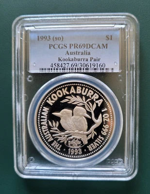 1993 Australia Coin Kookaburra 1 oz 999 Proof Silver Sydney Opera PCGS PR69DCAM - Image 1 of 4