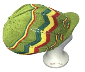 Rasta Hat Cap Peak Sloucy Crown Irie Dubwise Reggae Marley Selassie Jamaica L/XL - Picture 1 of 3