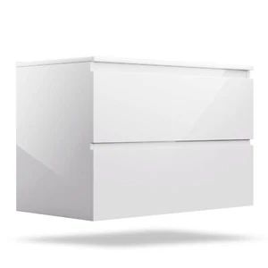 Waschtisch mit Unterschrank 80 cm Aufsatz Waschbecken Badezimmerschrank Weiß - Bild 1 von 11