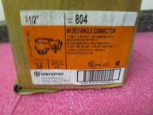 NIB Bridgeport 90° Angle Connector 1/2"  Box of 25 - 804 - Picture 1 of 10
