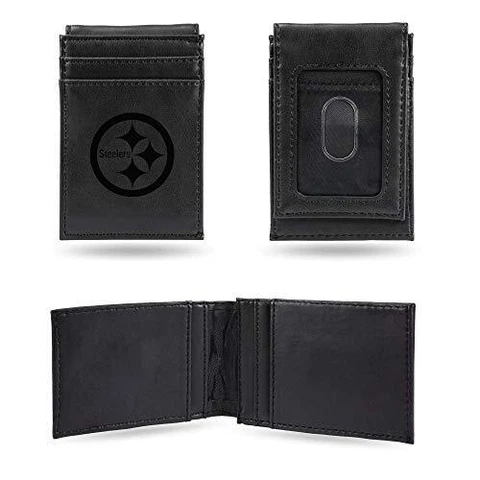 NFL Laser Engraved Front Pocket Wallet, Pittsburgh Steelers One Size Cover