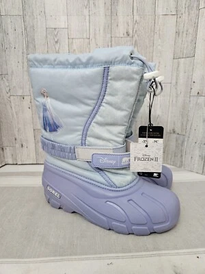 Disney X Sorel Youth Flurry Frozen Elsa Boots Size 5 Frosted Purple/violet New - Image 1 of 4