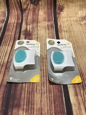 Cradle Cap Brush and Comb Set for Gentle Scalp Care White and Blue Pack of 2 - Image 1 of 2