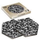 2 x Hexagon Coasters - BW - Sweets Chocolate Confectionary #41975