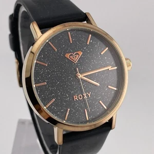 Roxy Womens Watch The Royal 40mm Case Glitter Dial Black Resin Band Quartz - Picture 1 of 13
