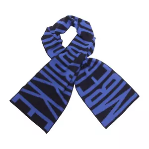 8635AQ sciarpa uomo BIKKEMBERGS man wool blend scarf blue/black - Foto 1 di 4