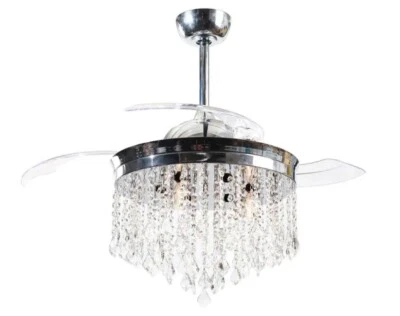 matrix decor 42 in. Indoor Chrome Retractable Chandelier Ceiling Fan with Light - Image 1 of 4