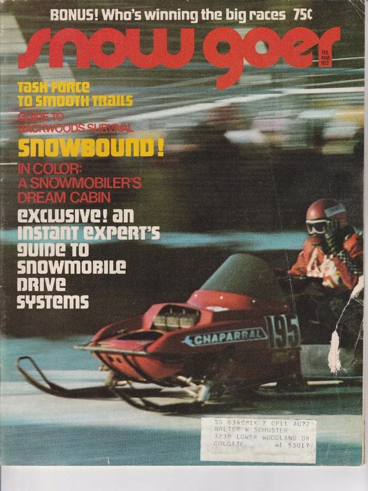 MARCH 1972 SNOW GOER snowmobile magazine - Image 1 of 1