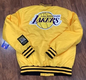 NBA Ultra Game L.A. Lakers Logo Stitched Yellow Jacket Size Small  $125 Retail - Picture 1 of 8