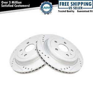 Performance Brake Rotor Drilled Slotted Coated Rear Pair for Camaro
