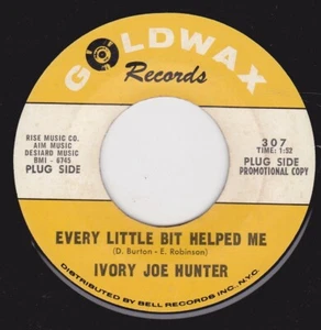 IVORY JOE HUNTER"EVERY LITTLE BIT HELPED ME"/"I CAN MAKE YOU HAPPY " GOLDWAX VG+ - Picture 1 of 2