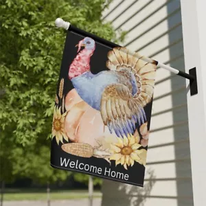 Welcome Home Turkey Holiday 2 sizes no pole Garden & House Banner - Picture 1 of 11