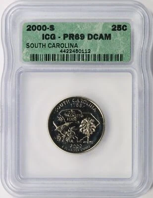 2000-S 25c South Carolina Statehood Washington Quarter ICG PR69DCAM - Image 1 of 4