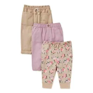 3-Pack, Garanimals Pants 24 Months Baby Girl Multicolor Pull-On Styling Regular - Picture 1 of 3