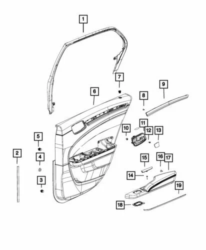 Aplique de puerta delantera izquierda original Mopar 2012-2021 Chrysler 300 68110826AB Foto 1 de 1