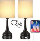 Touch Lamps Set Of 2 W/Dual Usb Ports Bedside Table Lamp For Bedroom Living Room
