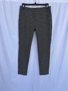 Pantaloni da editorialista stampa geometrica Express neri bianchi a quadri alla caviglia taglia 00 - Foto 1 di 6