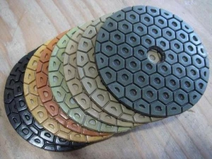 7 Inch Diamond Polishing Pads 7 Piece Set WET/DRY Granite Concrete Stone Marble - Picture 1 of 6