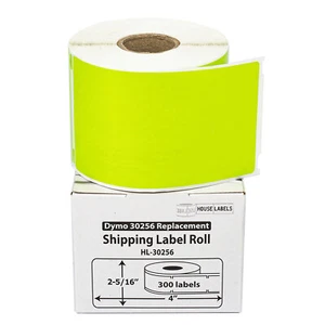 DYMO LW 30256-R REMOVABLE GREEN - 4 Rolls of 300 - Large Shipping Labels - FAST! - Picture 1 of 9