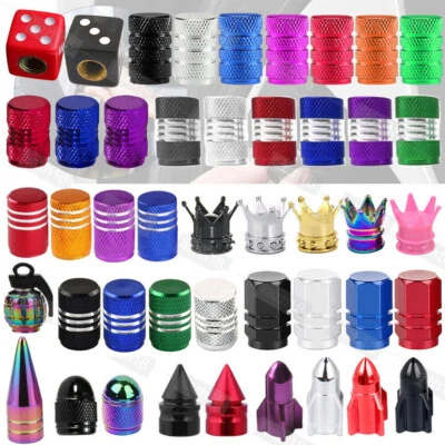 4pcs Metal Wheel Tire Valve Stem Caps Accessories For Car/bike/truck Dust Cover - Image 1 of 4