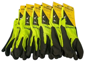 Stanley Foam Latex Gloves Work LARGE Paint Masonry Construction 6 Six Pairs - Picture 1 of 4