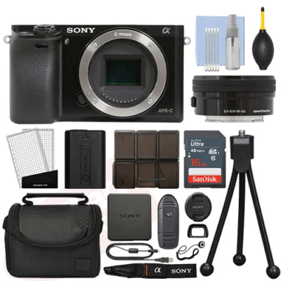 Sony Alpha a6400 Mirrorless 4K Digital Camera & 16-50mm Lens Black + 16GB Kit - Image 1 of 2