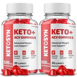 Ketosyn Keto ACV Gummies, Max Strength Formula with Apple Cider Vinegar (2 Pack) - Picture 1 of 7