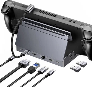 Hub USB C HDMI 4K 60Hz Dock Steam Deck ROG Ally Adattatore Type C 3.2 10Gbps Eth - Foto 1 di 12