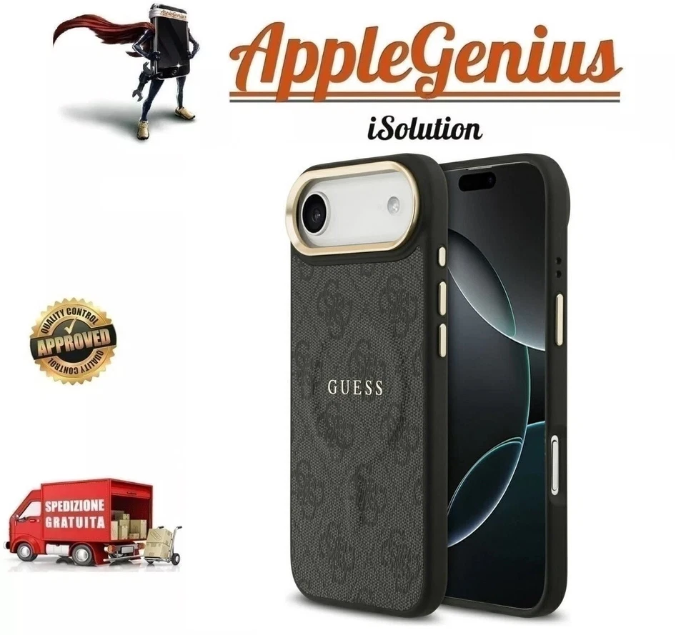 GUESS COVER PER IPHONE 17 AIR COMPATIBILE CON MAGSAFE GUHMP17MP4MSEGCK + SDA - Immagine 1 di 1