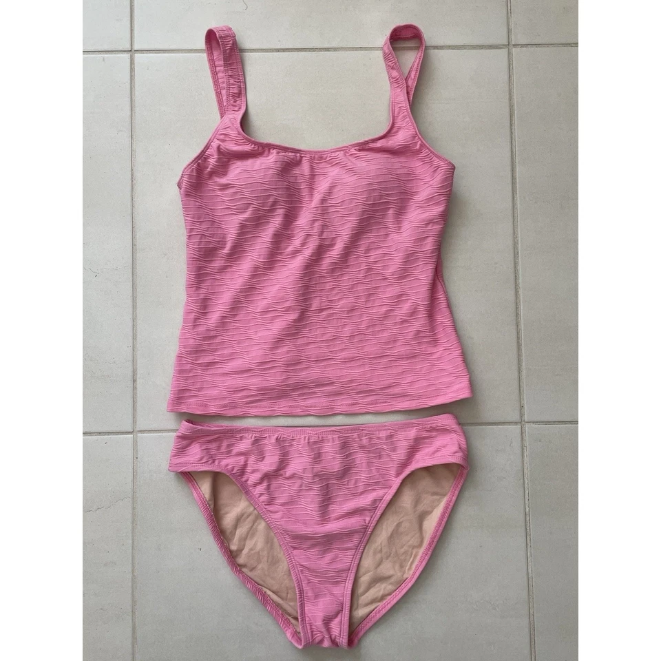 Traje de baño Talbots vintage para mujer talla 12 bikini traje de baño texturizado rosa Foto 1 de 4