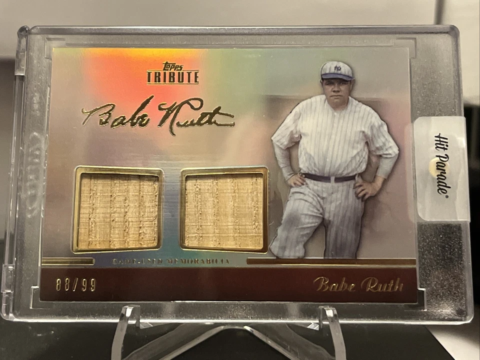 /99 BABE RUTH 2011 TOPPS TRIBUTE #TDR-BR TRIBUTE DUAL RELIC! GAME USED! YANKEES! - Image 1 of 4
