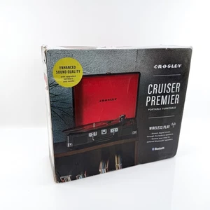 Crosley Cruiser Deluxe Stereo Turntable, Black, CR8005D-BK, Stereo Speakers New - Picture 1 of 7