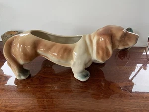 Vintage seltene McCoy Keramik große Basset Hund Pflanzgefäße  - Bild 1 von 8